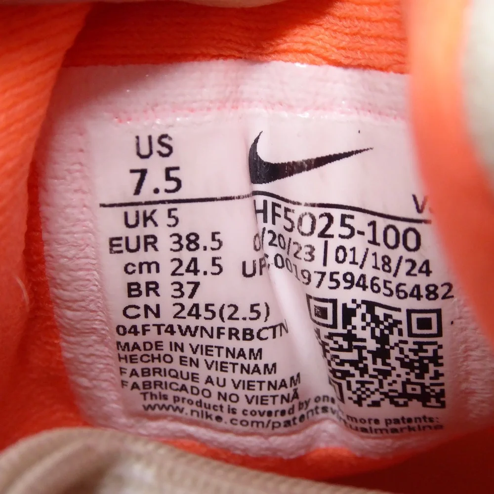 Nike Womens Invincible Run 3 Sail Pink Orange HF5025-100 Size 7.5